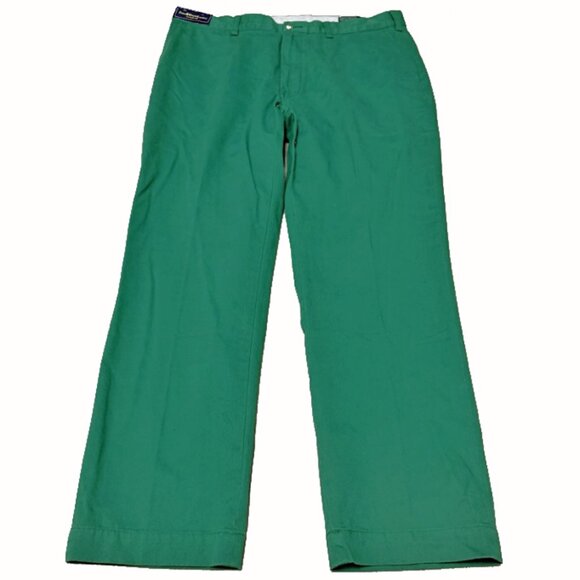 NEW Polo Ralph Lauren Suffield Pants (Chinos) 36 or 34 Green Slim Fit Flat Front
